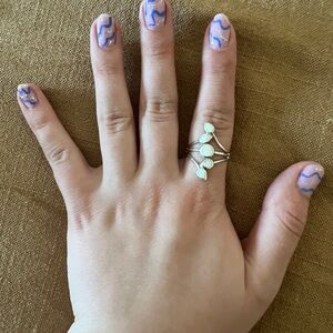 Sterling silver and opal stone ring